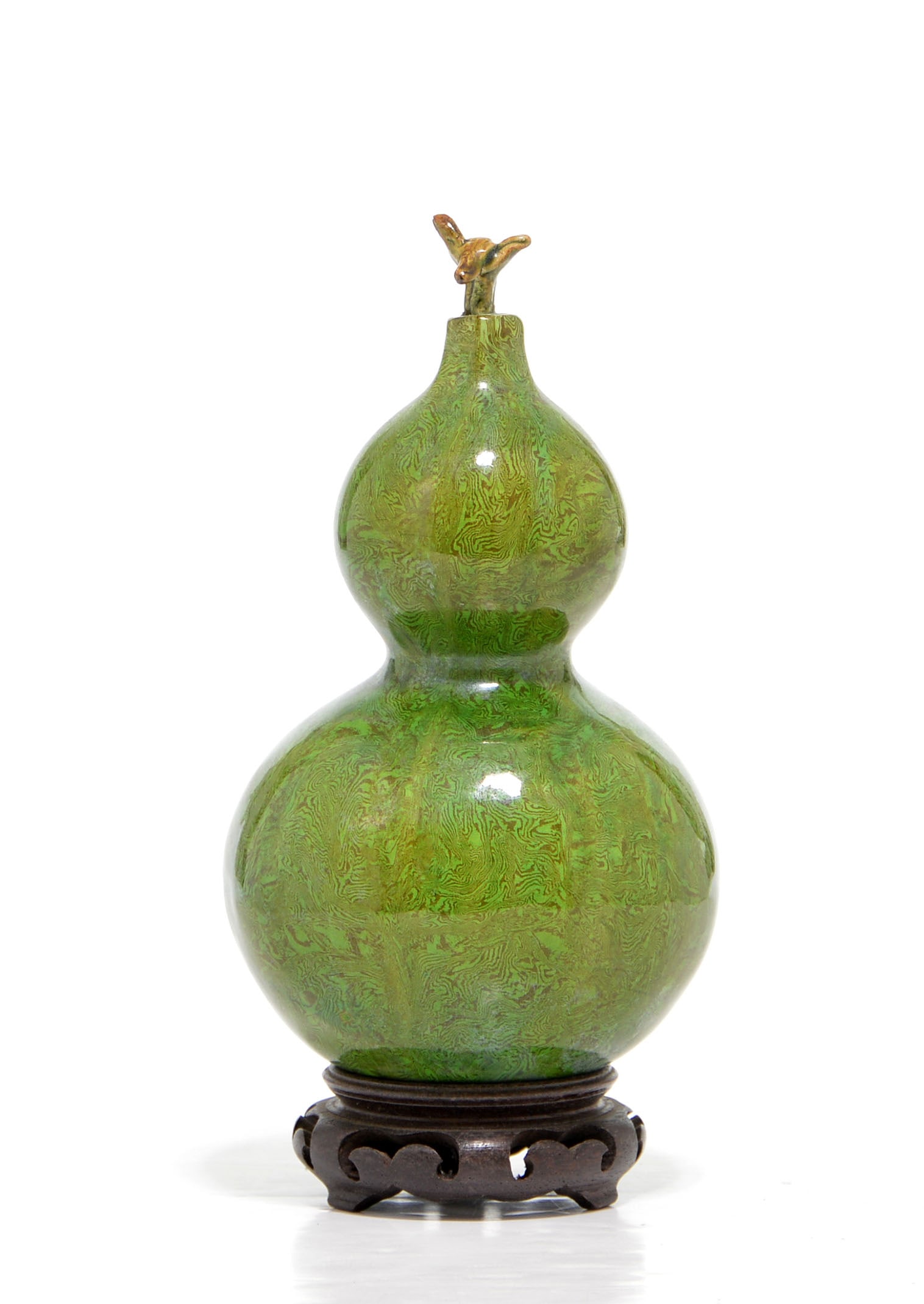 Rare Chinese Green Twist-Glaze Gourd Vase (1 of 20)