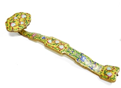Rare Chinese Cloisonne Nine-Peach Ruyi Sceptre