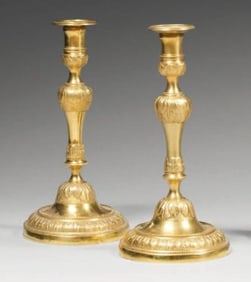 Pair of Gilt Bronze Candlesticks