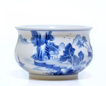 Chinese Kangxi Blue and White Incense Burner
