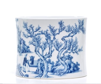 Chinese Kangxi Blue and White Brush Pot