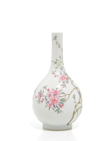 Very Fine Chinese Famille Rose 'Peach-Blossom' Vase