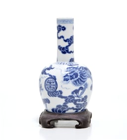 Vietnamese Blue and White Dragon Vase