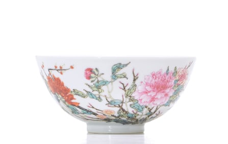 Fine and Rare Chinese Famille Rose 'Peony' Bowl