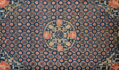 A Superb Chinese Imperial Silk and Metal Thread Rug