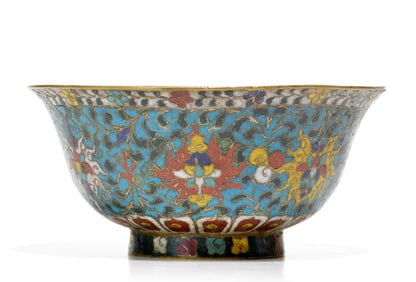 Chinese-Tibetan Cloisonne Bowl