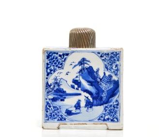 Chinese Blue and White Tea Caddy