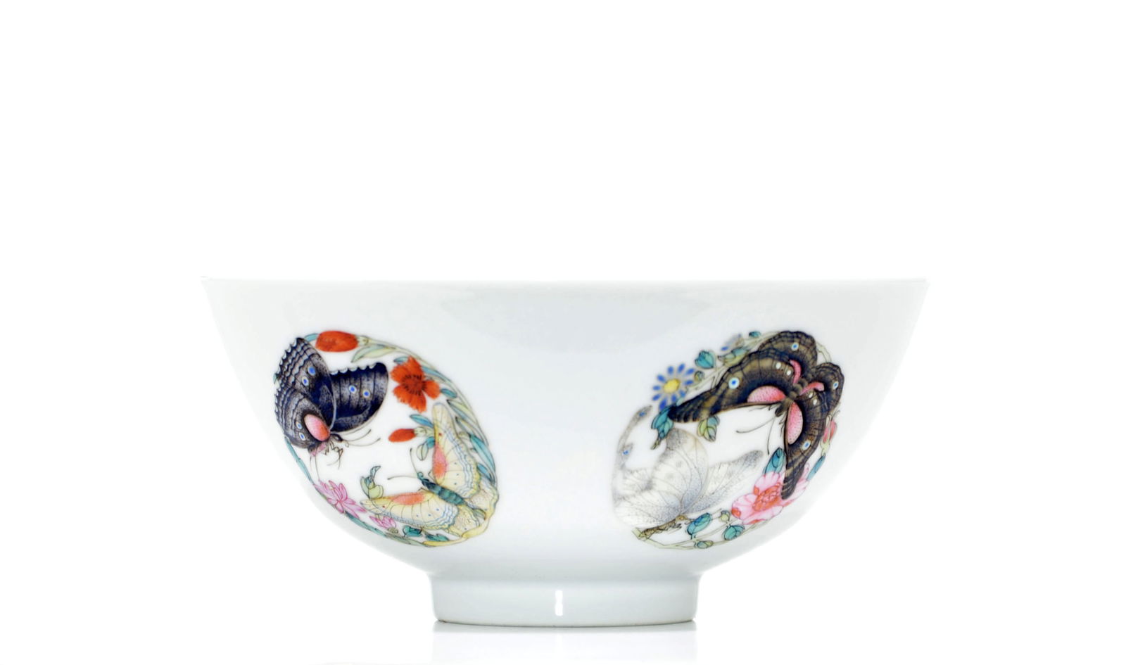 A Very Fine Chinese Famille Rose 'Butterfly' Bowl (1 of 20)