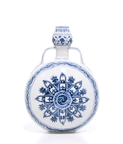 Chinese Blue and White Moon Flask Vase