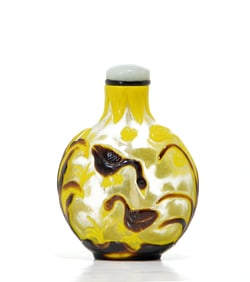 Chinese 'Taoyuanming' Peking Glass Snuff Bottle
