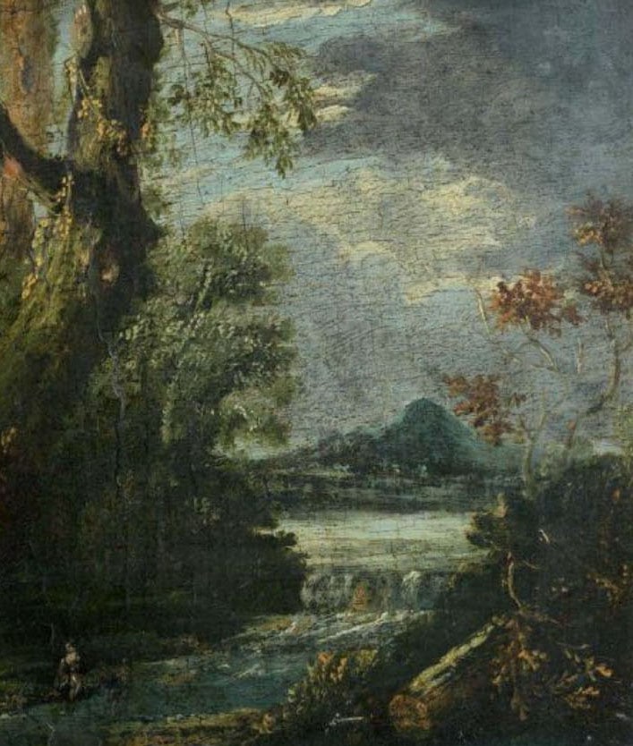 Framed Paint: OC, forest sceneH: 20 CM