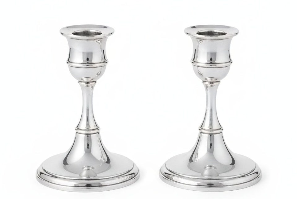 Pair of Candlesticks: H: 14 cm