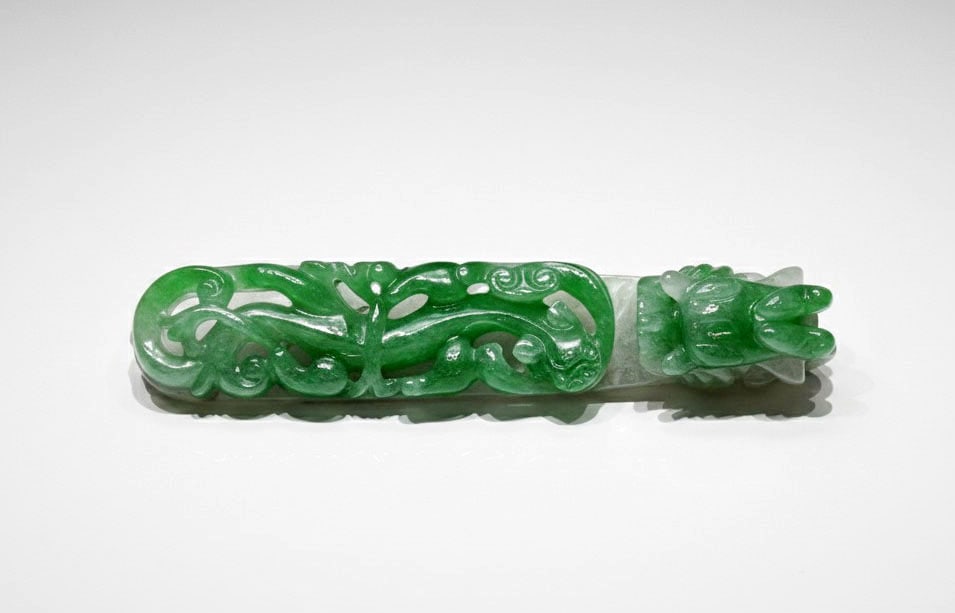 Jadeite Belt Buckle: 19th century L: 11.5cm