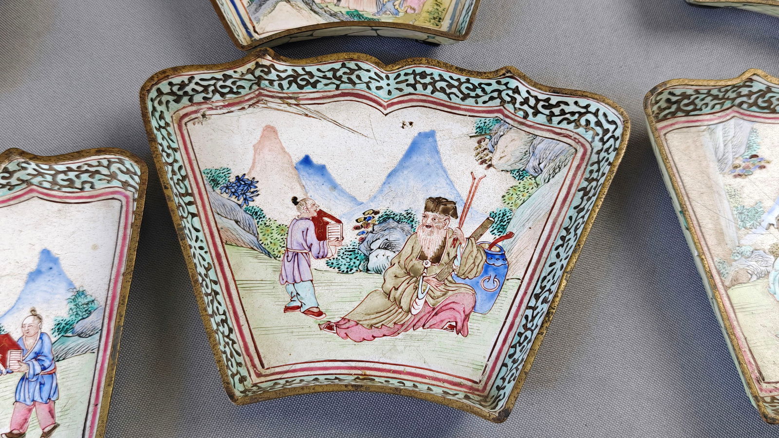 Chinese Taoism Enamel Dishes - 7