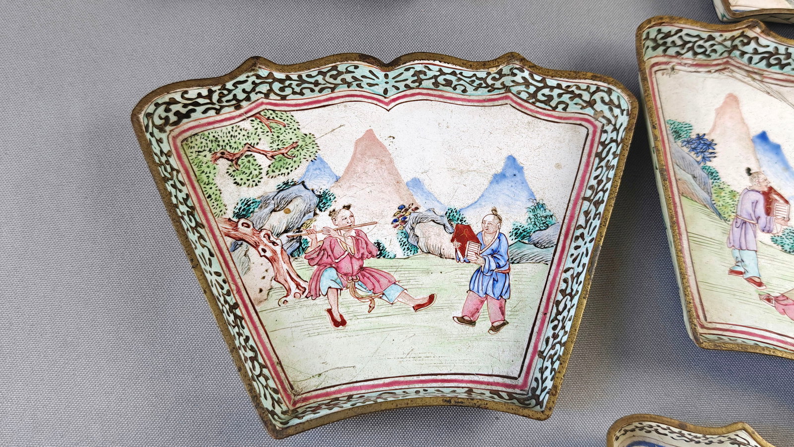 Chinese Taoism Enamel Dishes - 8