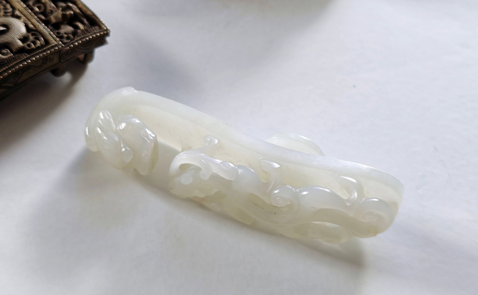 Chinese Jade Dragon Belt Buckle - 15