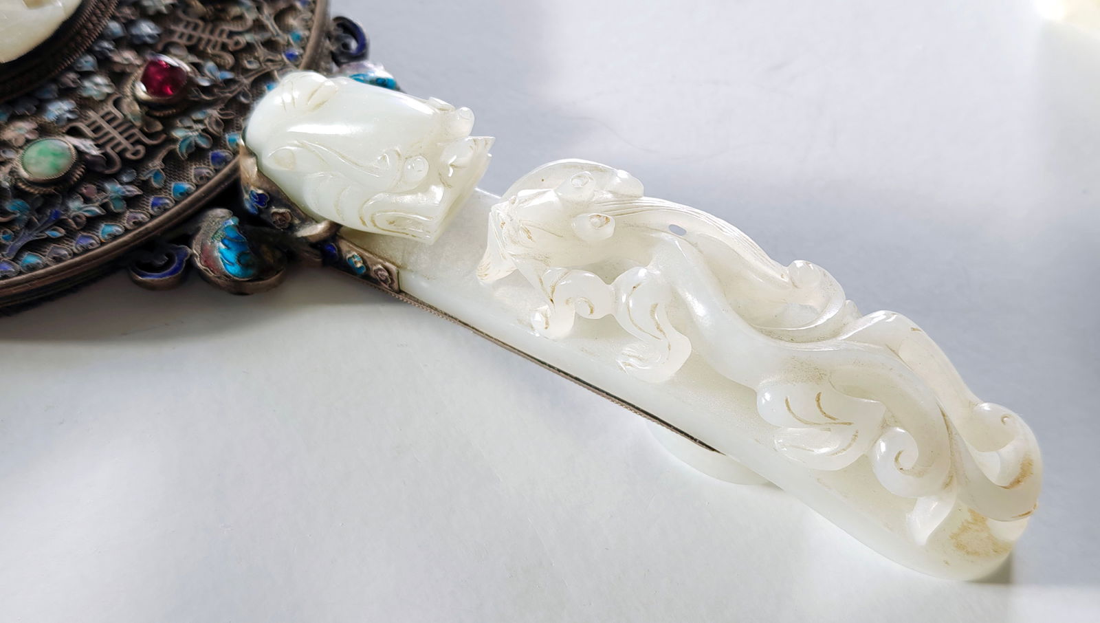 Chinese Jade-Inlay Mirror - 10