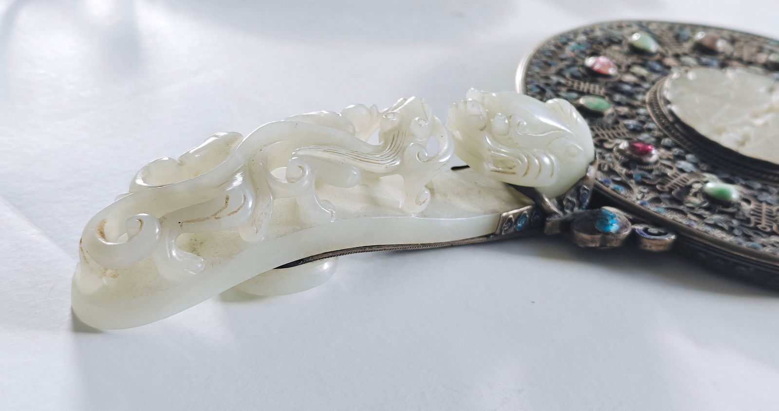 Chinese Jade-Inlay Mirror - 17