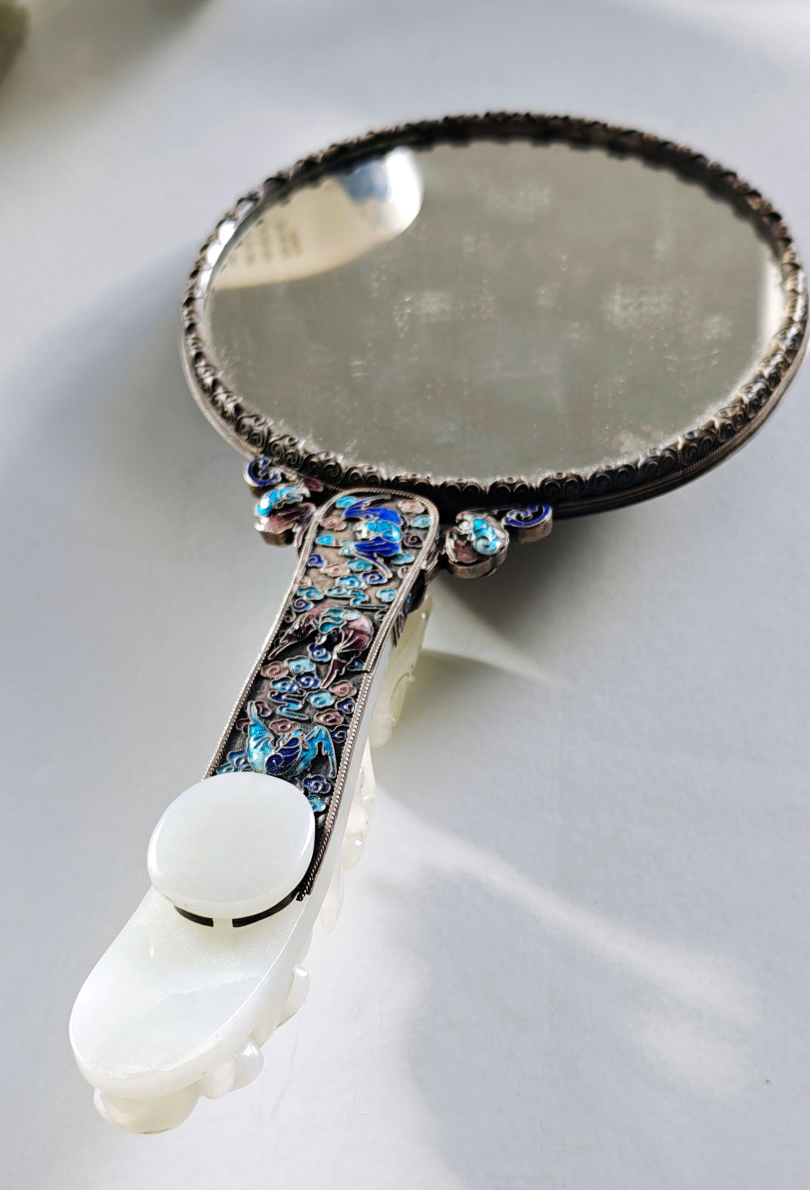 Chinese Jade-Inlay Mirror - 4