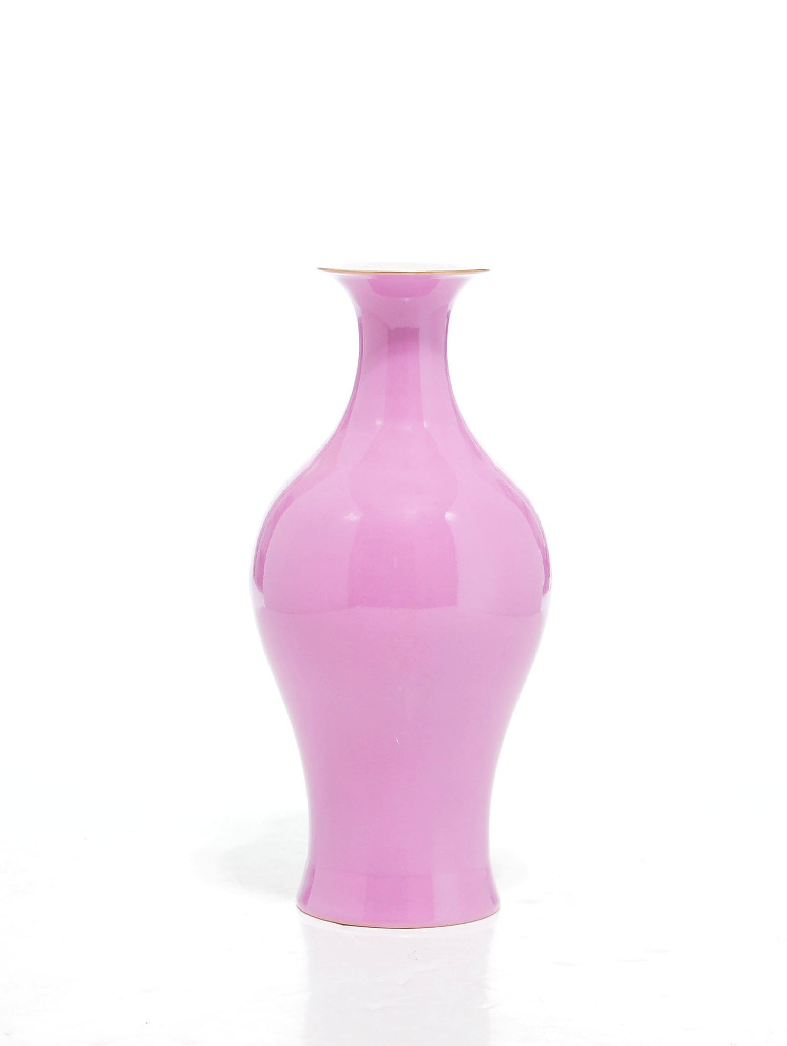 Chines Pink Enamel Vase - 2