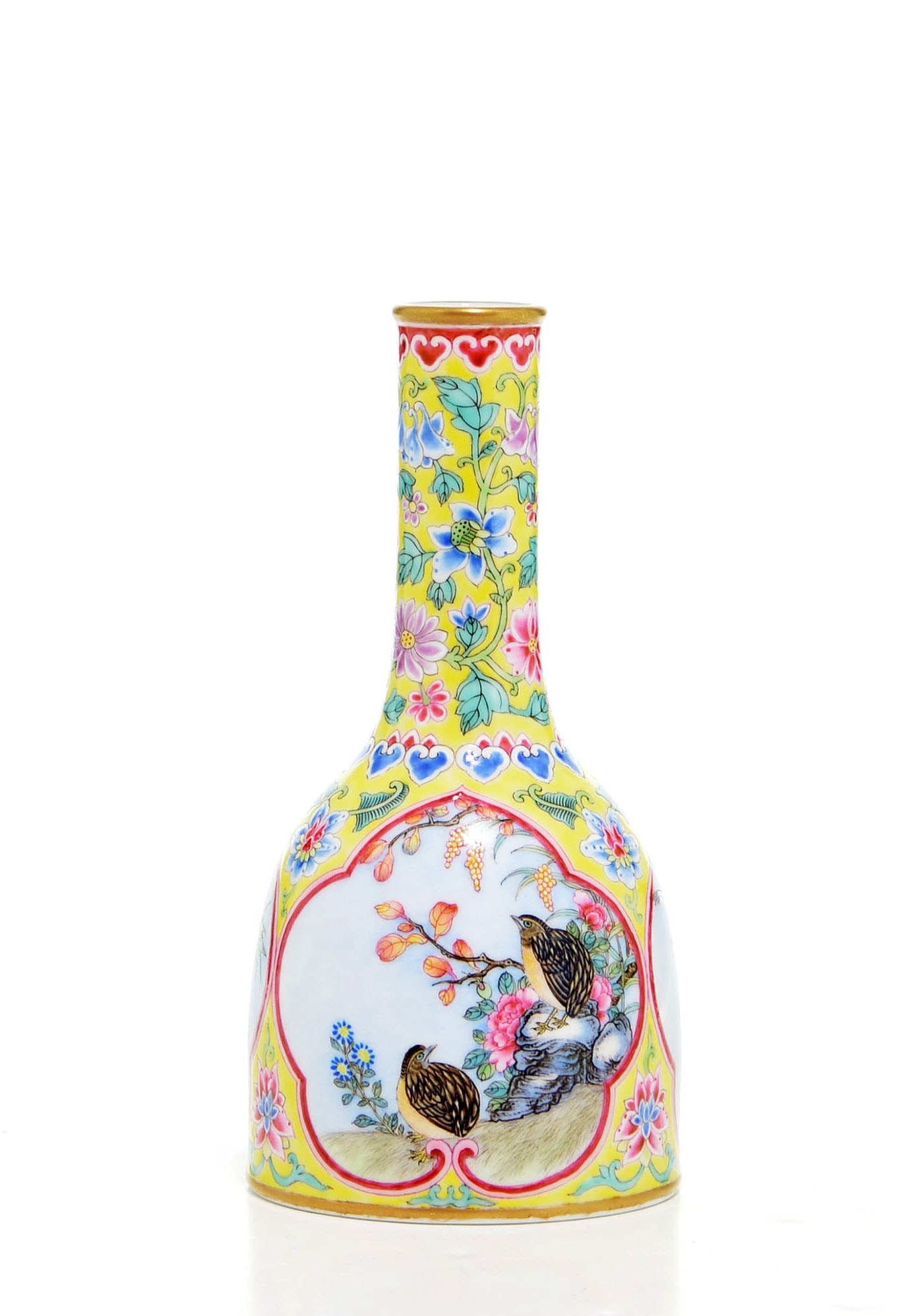 Rare Chinese Imperial Famille Rose Mallet Vase (1 of 20)