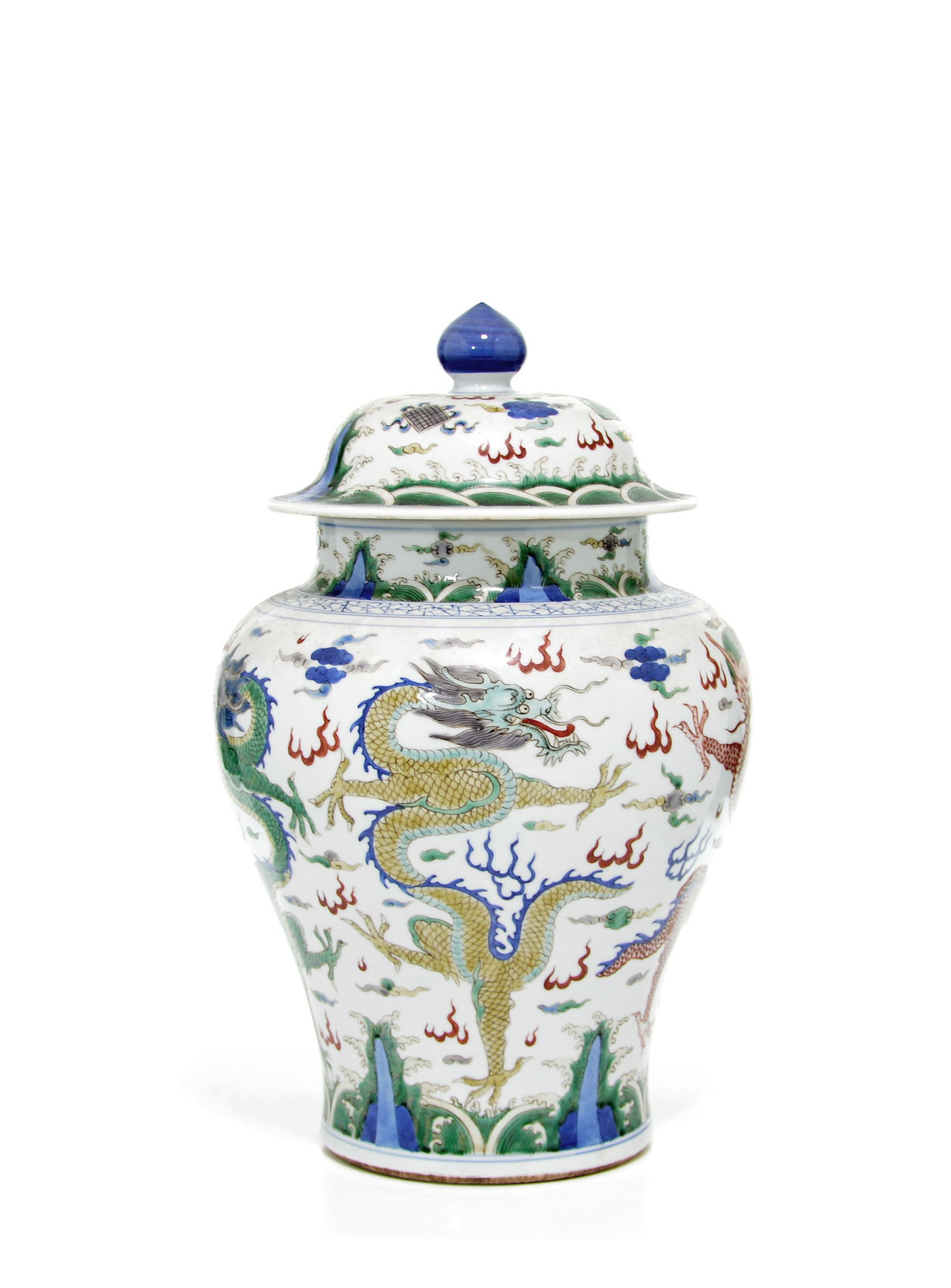 Fine Chinese Famille Verte Dragon Vase (1 of 19)