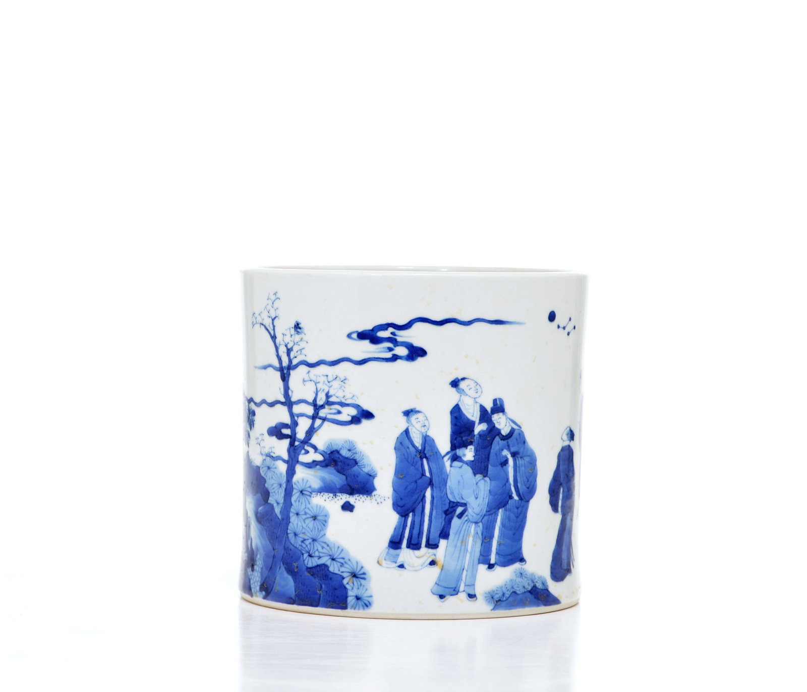 Chinese Kangxi Blue And White Brush Pot (1 of 18)