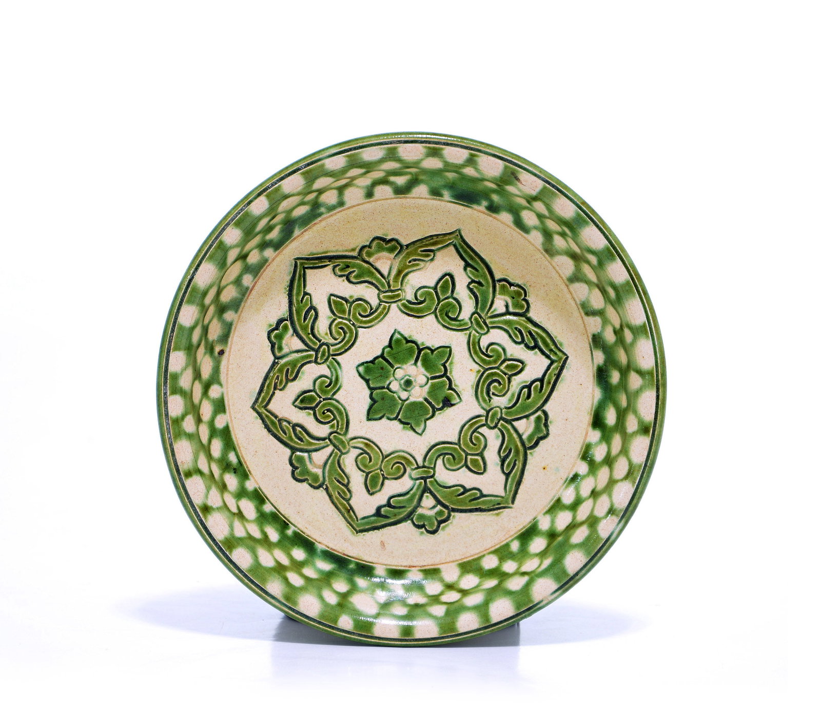 Chinese Tang-Style Green-Glaze Floral Bowl (1 of 10)