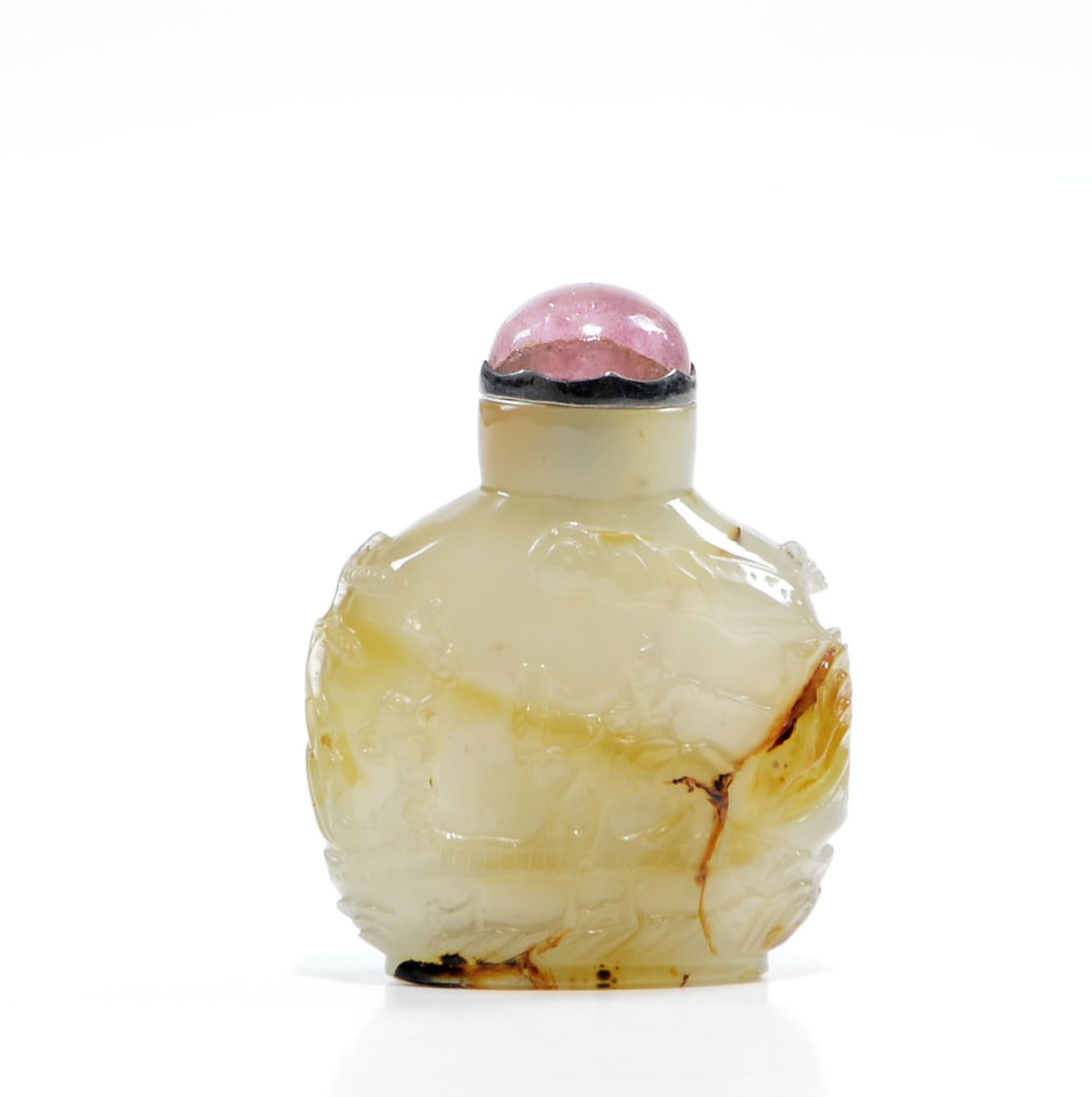 Chinese Carved Agate Snuff Bottle - 5