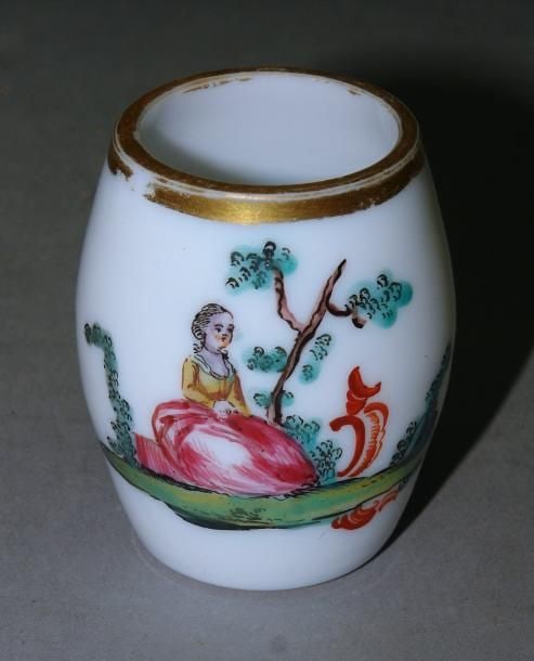 Glass Enamel Jar: H: 9 cm