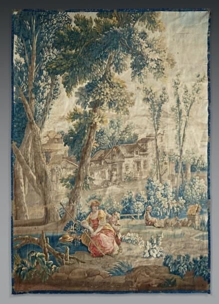 Wool Tapestry: Early 20th century, H: 198 cm