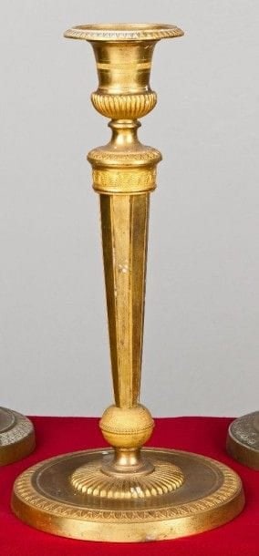 Brass Candlestick: H: 23 cm