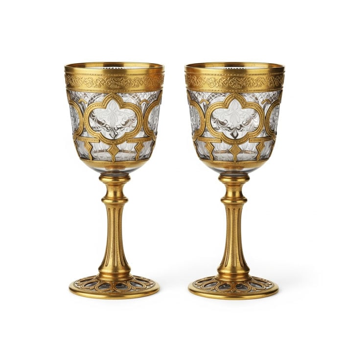 Pair of Decorative Glasses: H: 33 cm
