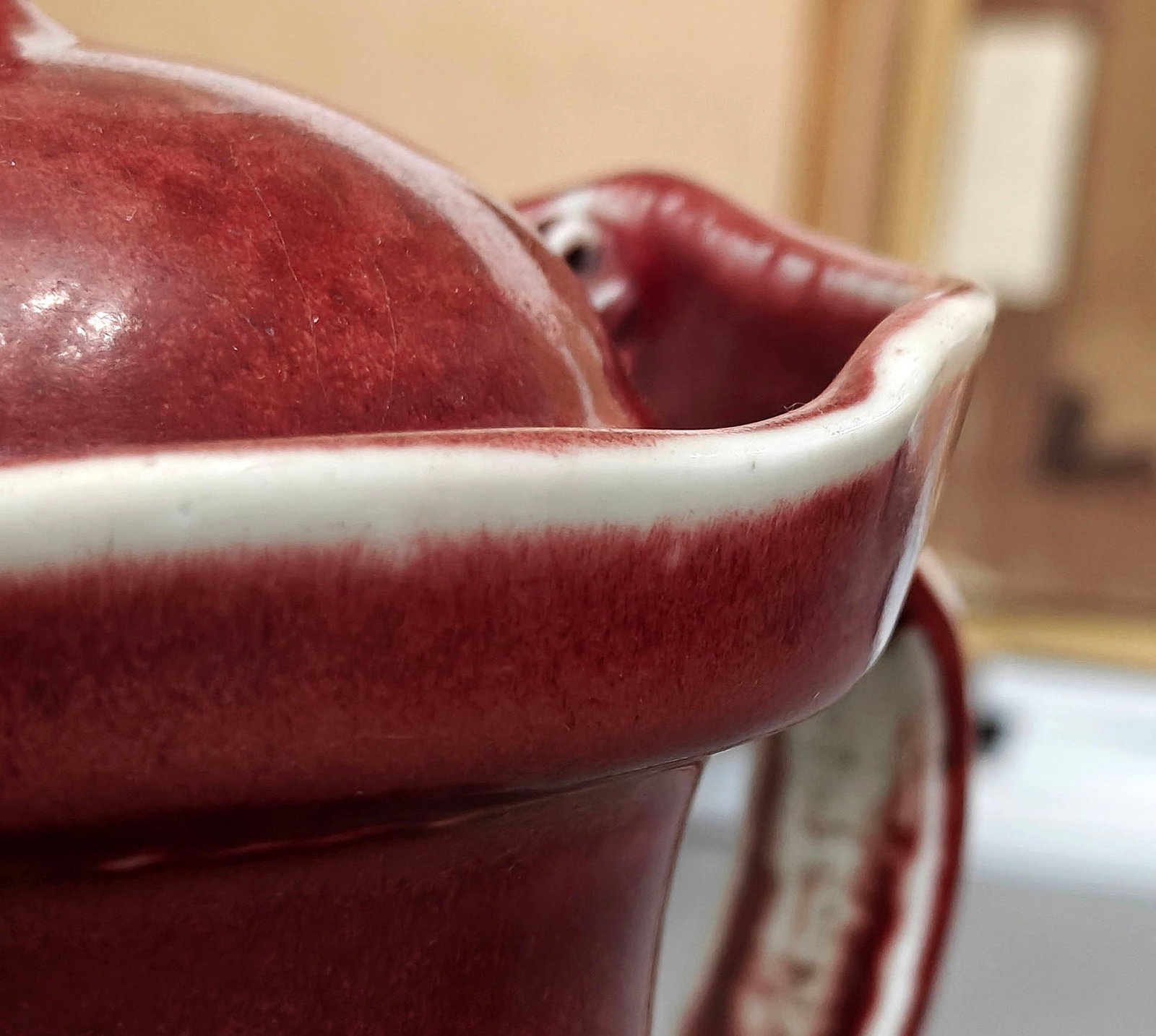Rare Chinese Copper-Red 'Monk-Cap' Vase - 12