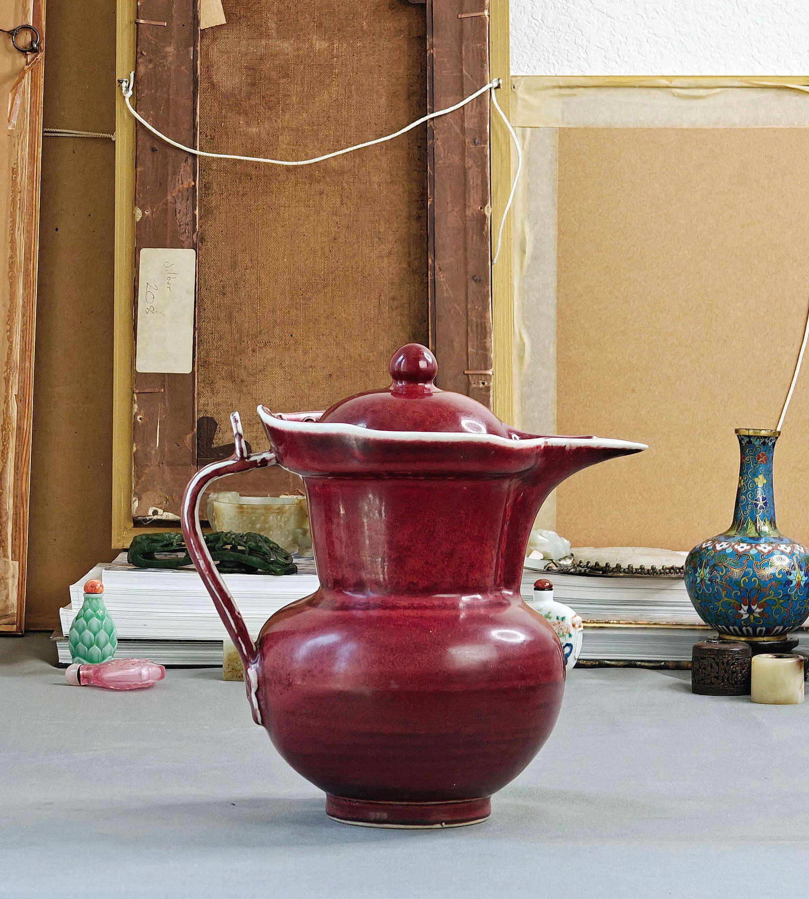 Rare Chinese Copper-Red 'Monk-Cap' Vase - 13