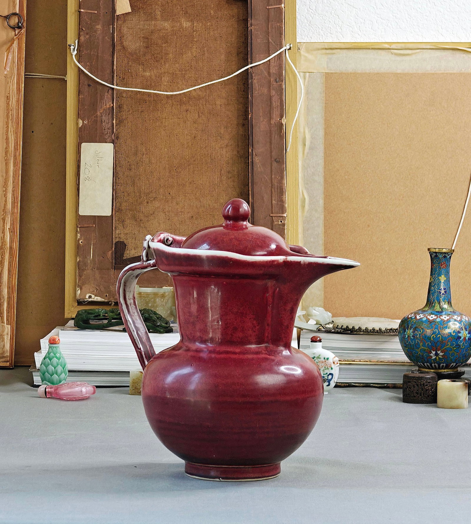 Rare Chinese Copper-Red 'Monk-Cap' Vase - 14