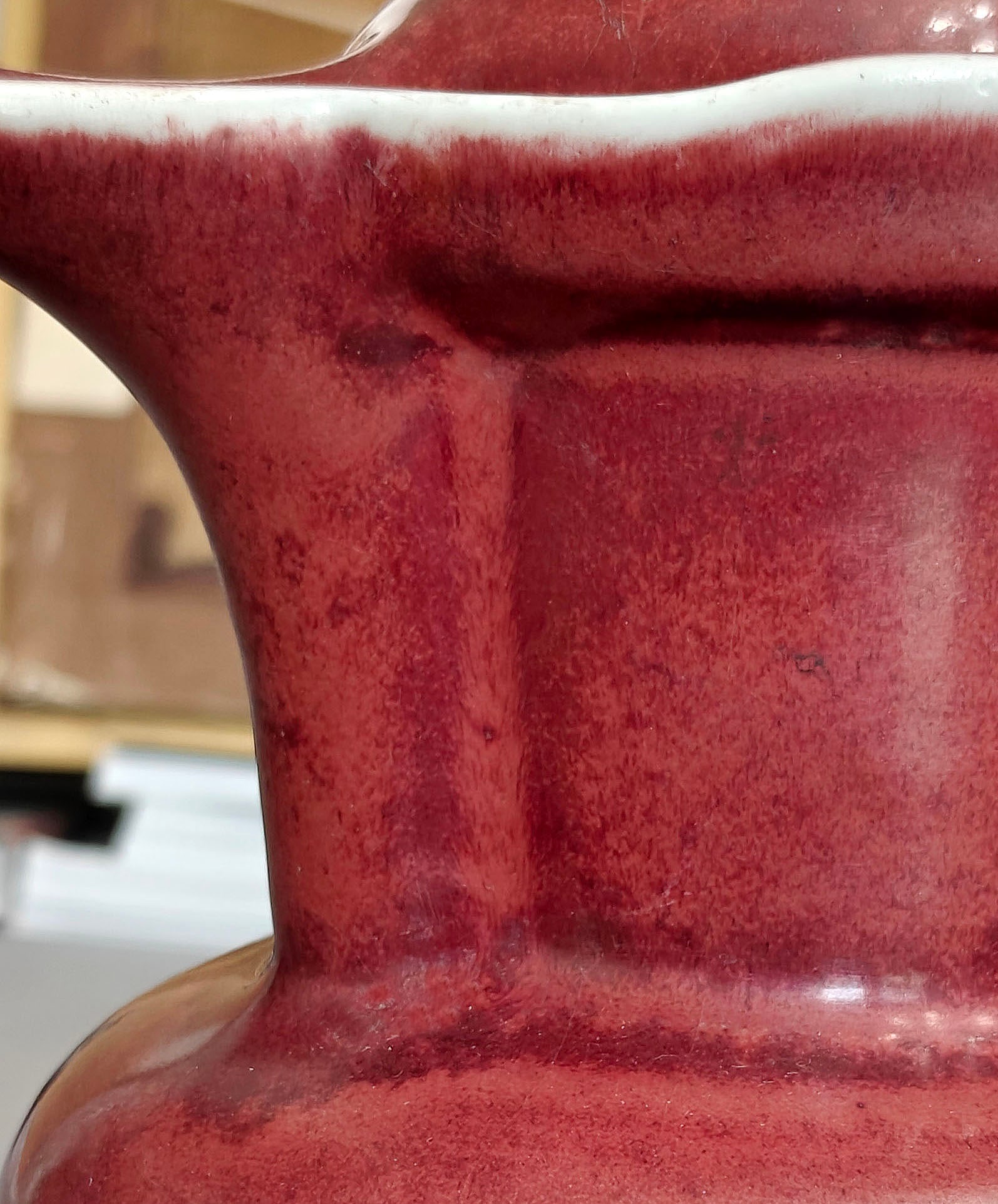 Rare Chinese Copper-Red 'Monk-Cap' Vase - 7