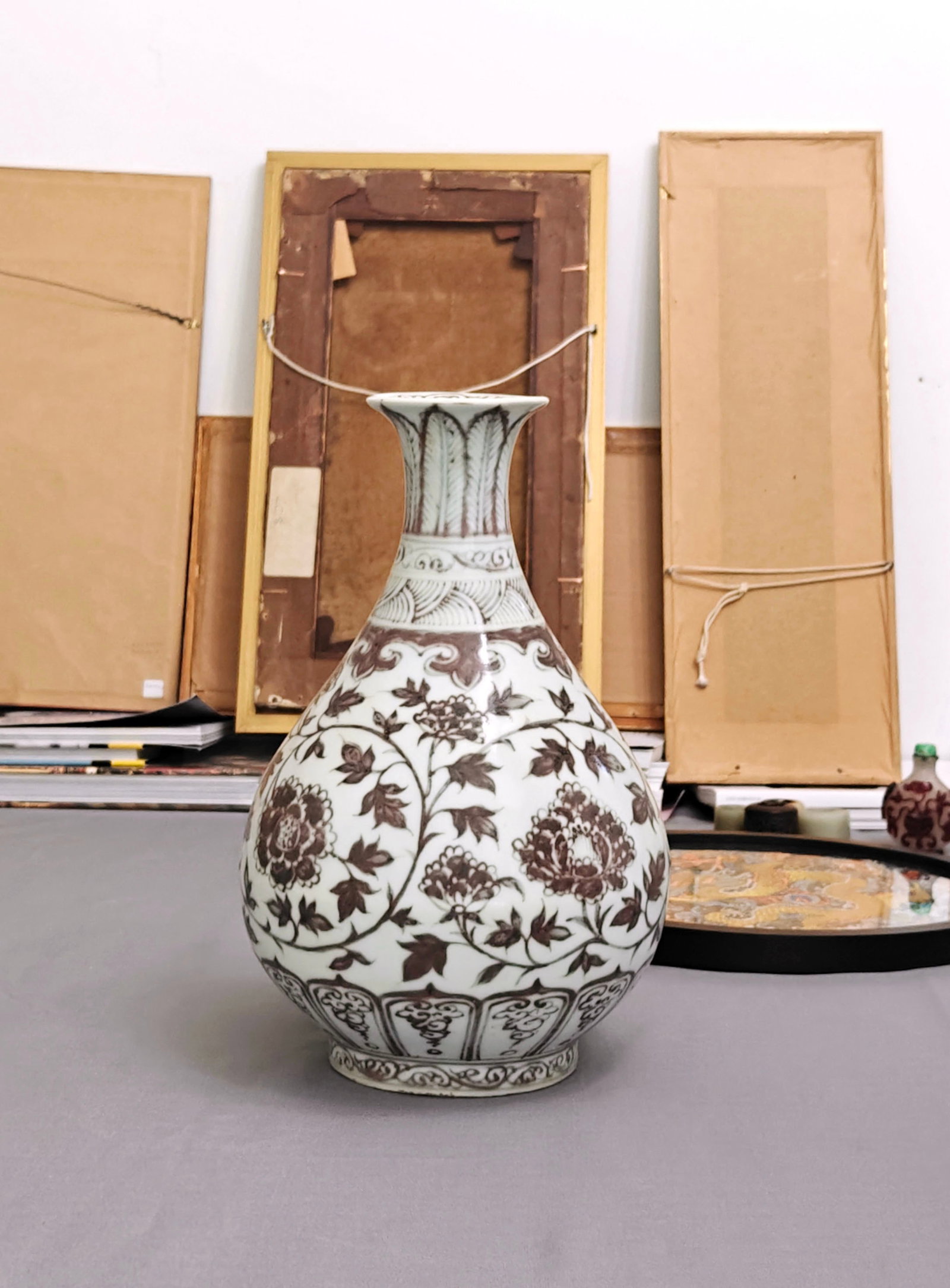 Chinese Copper-Red 'Floral' Vase - 12