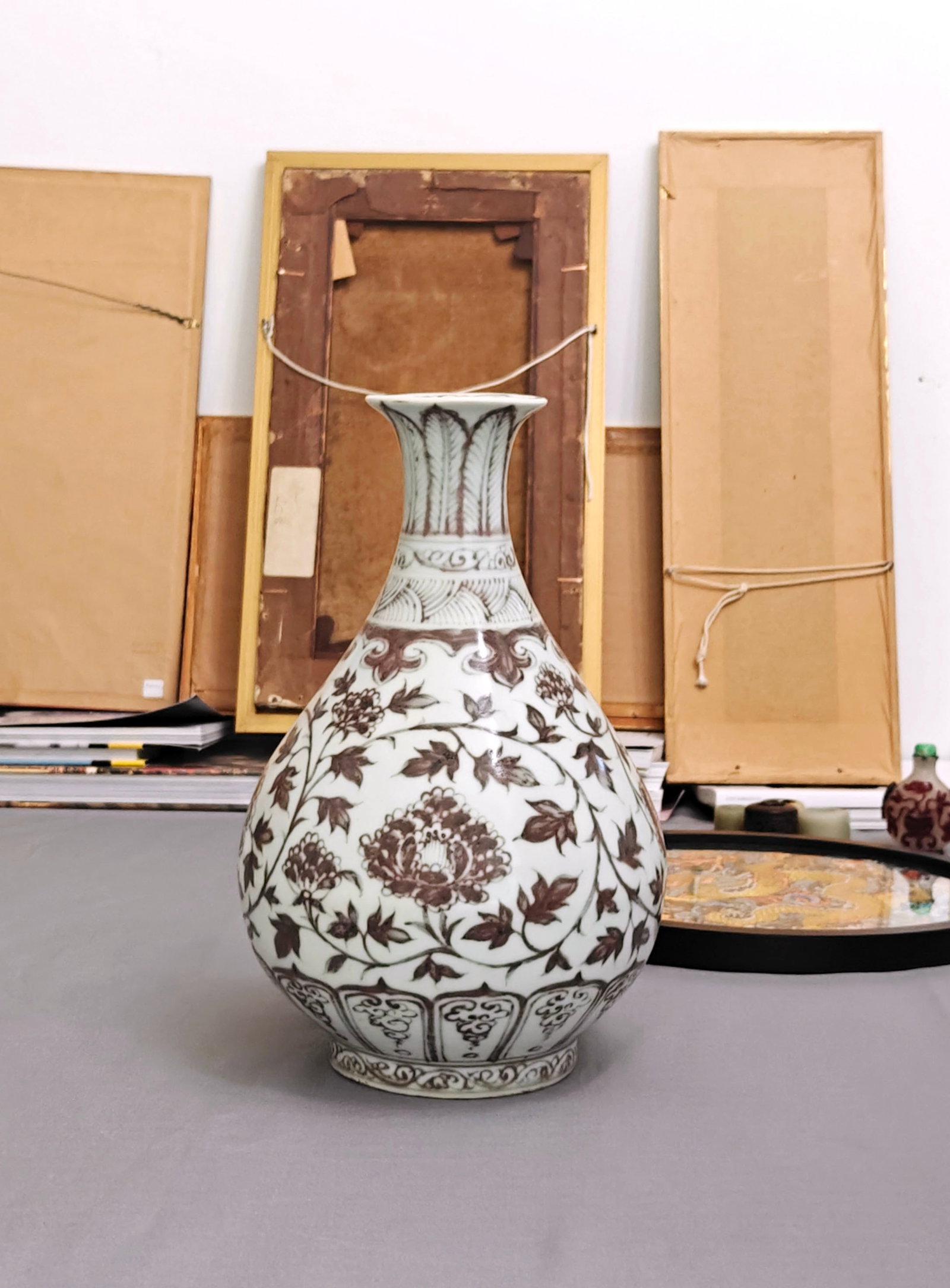 Chinese Copper-Red 'Floral' Vase - 13