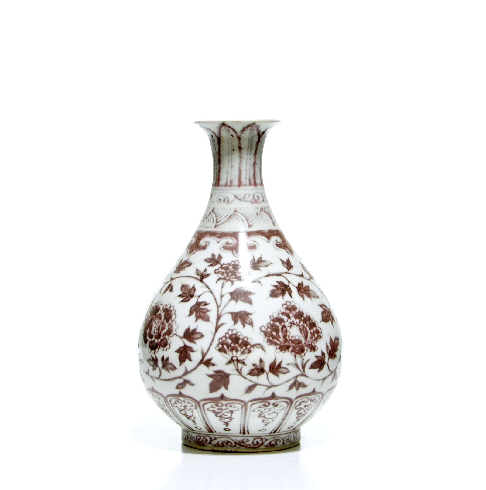 Chinese Copper-Red 'Floral' Vase - 3