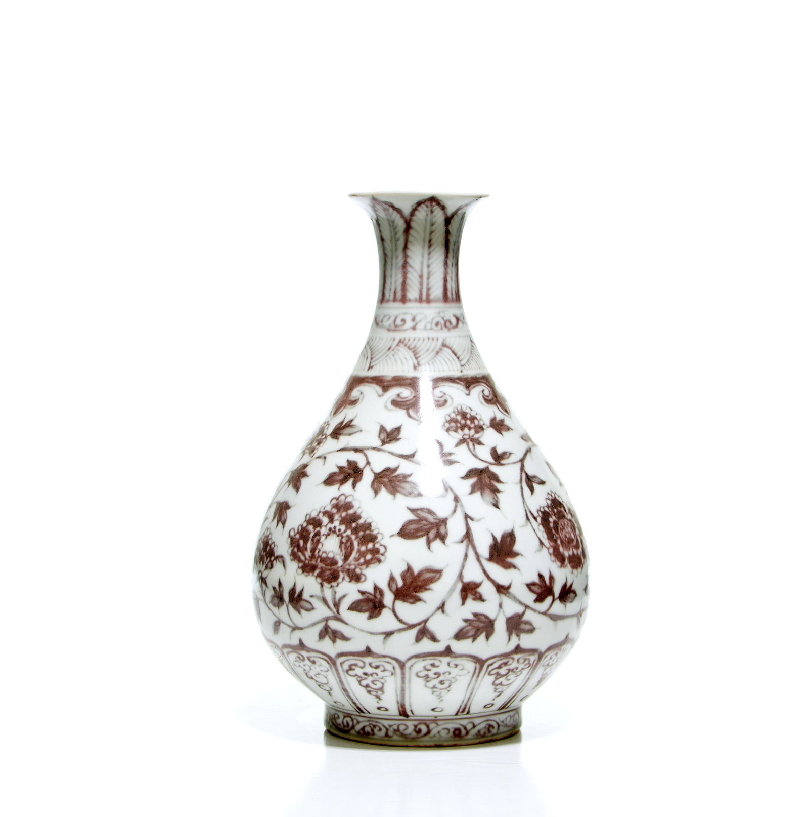 Chinese Copper-Red 'Floral' Vase - 4