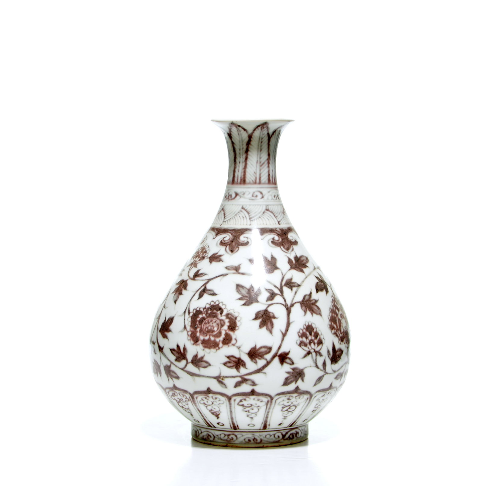 Chinese Copper-Red 'Floral' Vase - 5