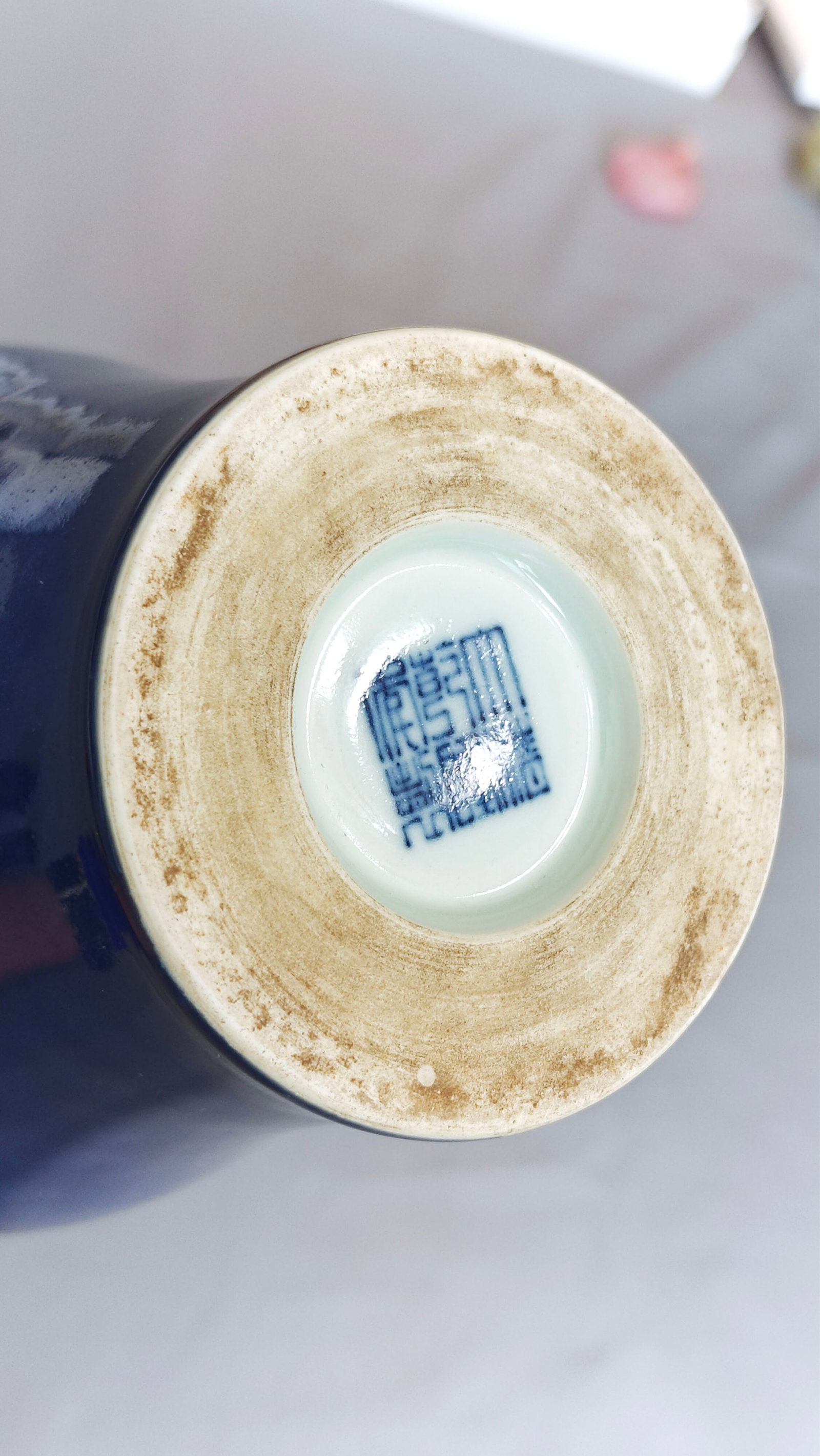 Chinese Monochrome-Blue Vase - 9