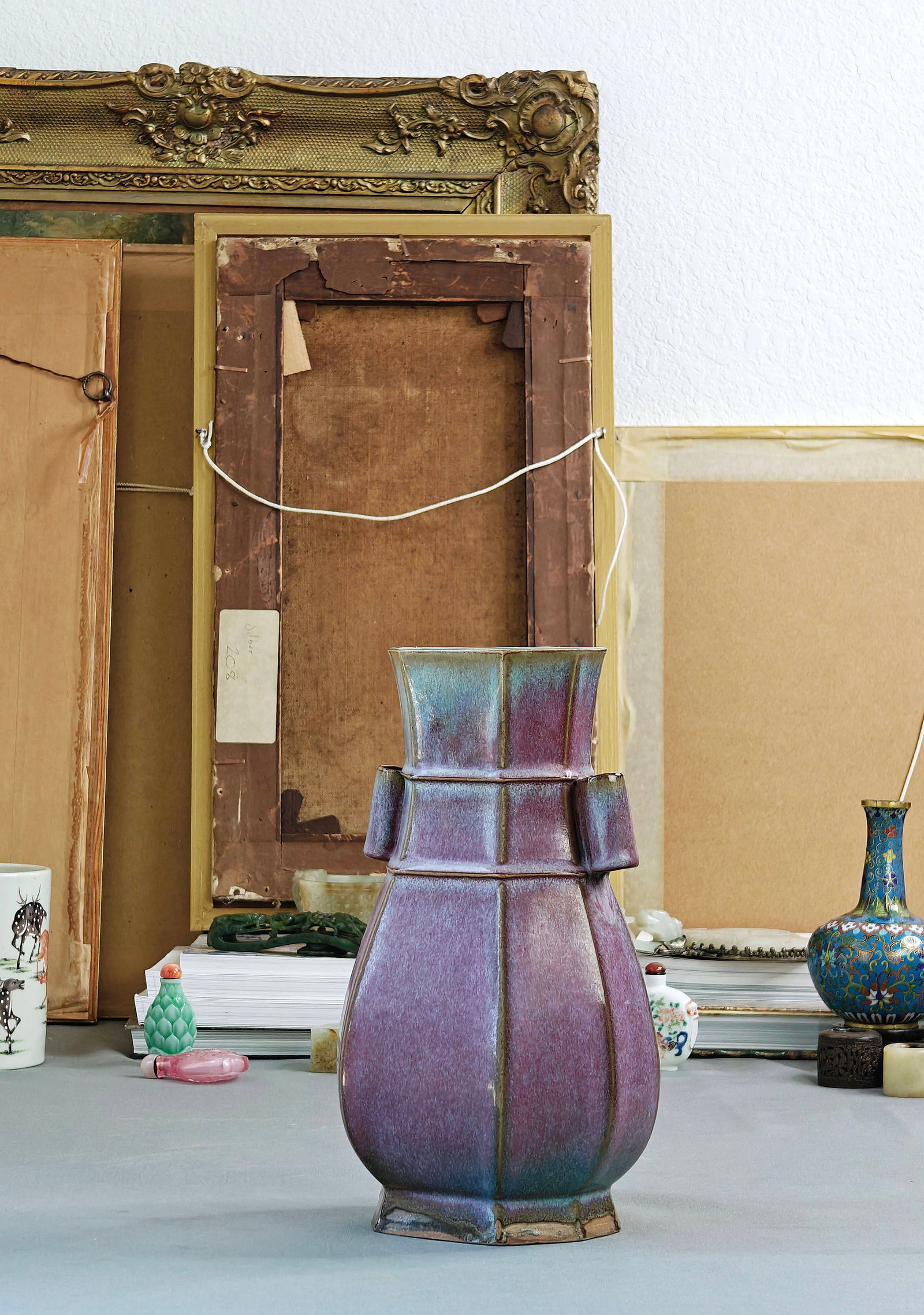 Chinese Flambe-Glazed Hexagonal Vase - 10