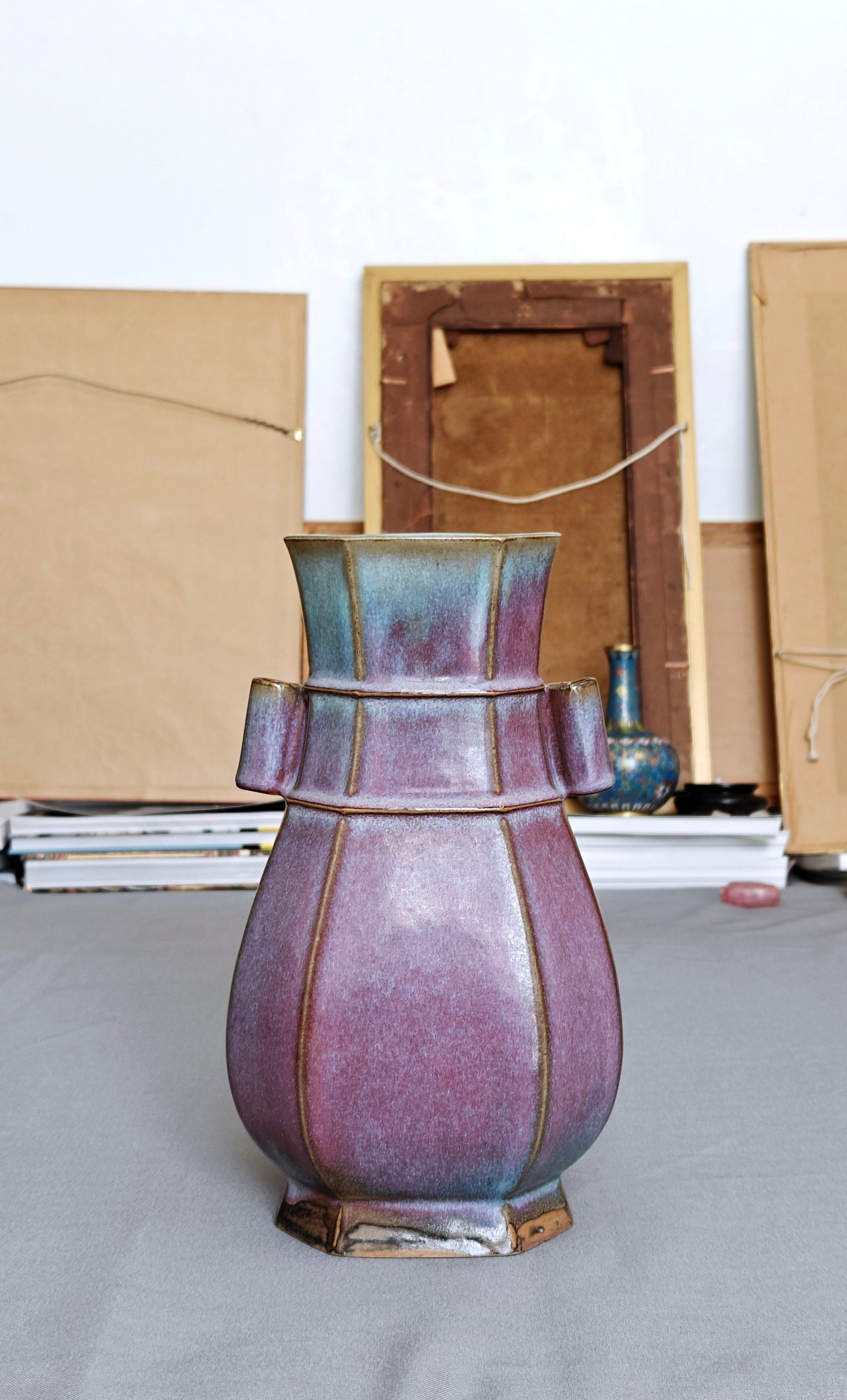 Chinese Flambe-Glazed Hexagonal Vase - 13