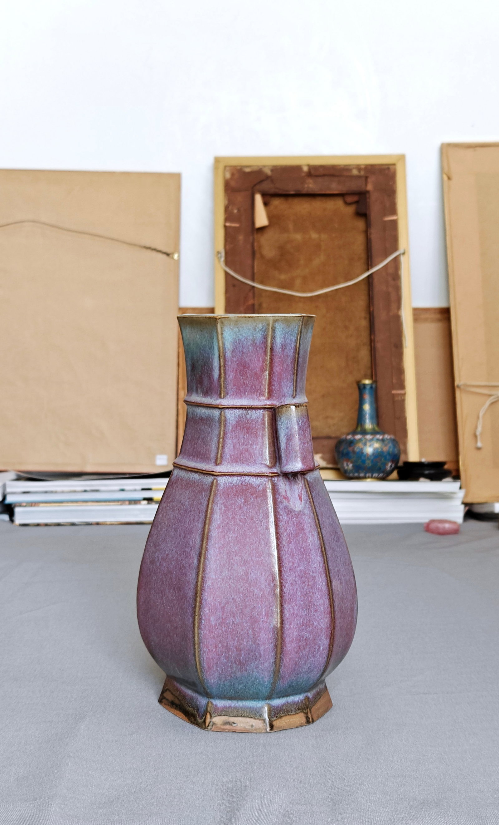 Chinese Flambe-Glazed Hexagonal Vase - 15