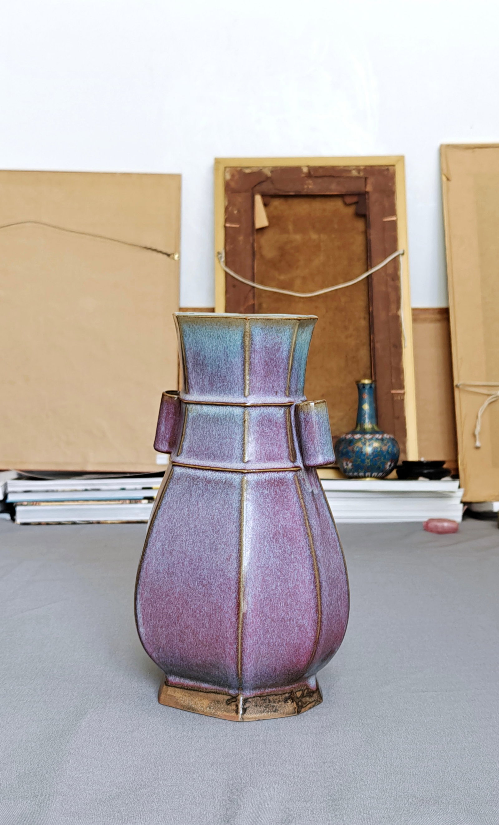 Chinese Flambe-Glazed Hexagonal Vase - 18