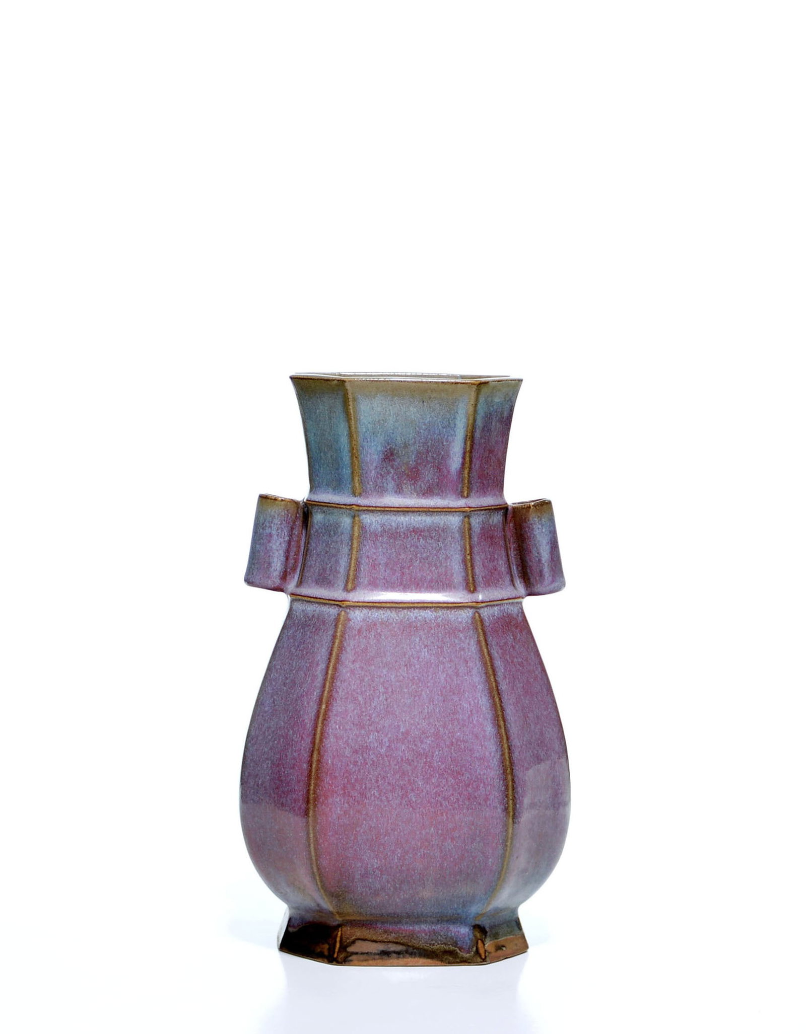 Chinese Flambe-Glazed Hexagonal Vase (1 of 20)