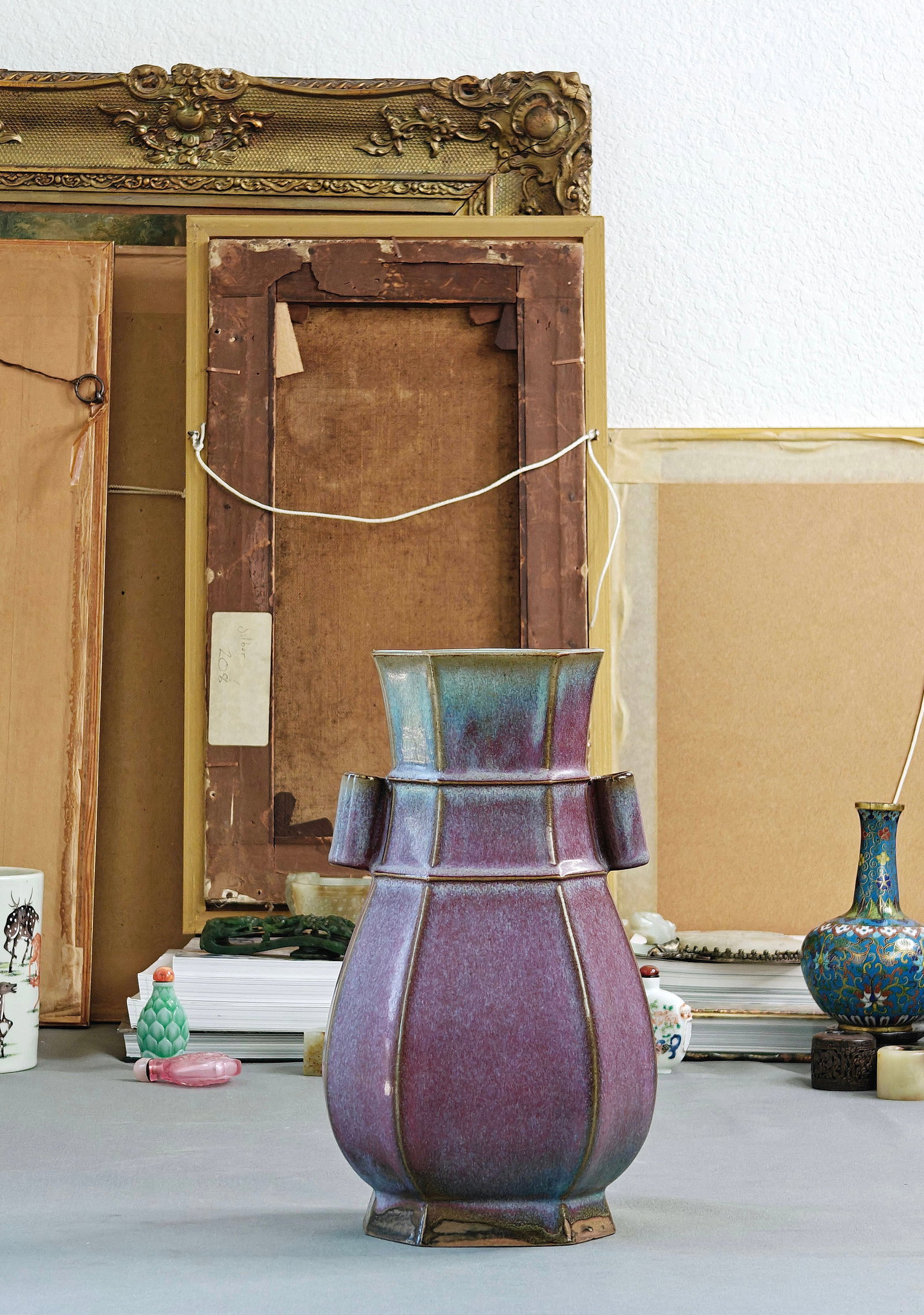 Chinese Flambe-Glazed Hexagonal Vase - 20
