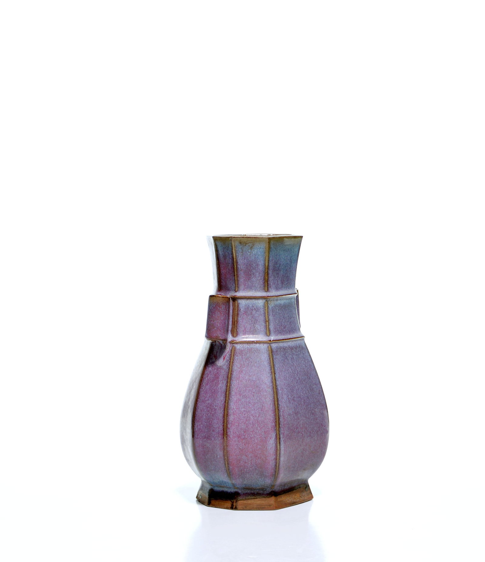 Chinese Flambe-Glazed Hexagonal Vase - 4